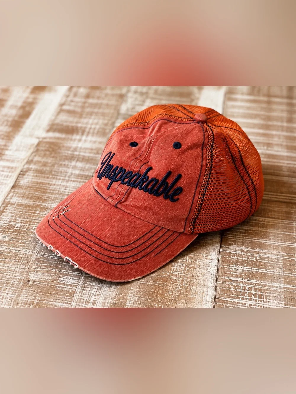 Kids Orange 'Unspeakable' Embroidered Baseball Cap